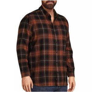 NWOT Lands' End  Blake Shelton Mens 3XLT Plaid Flannel Button Down Shirt